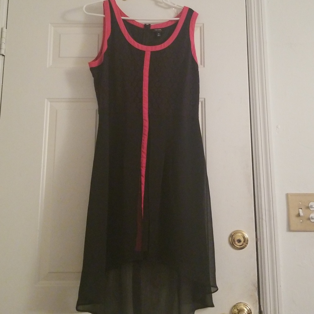 Black with Pink trim Nicole Dress